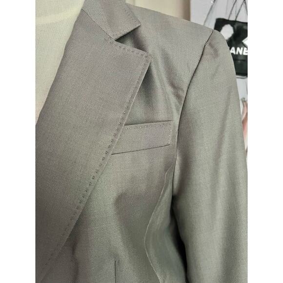 Banana Republic Womens Vintage Y2K Silk Wool Knit Gray Work Blazer Size 8 - Picture 4 of 10